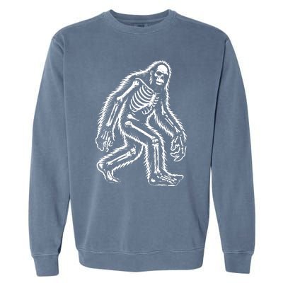 Funny Bigfoot Sasquatch Halloween Skeleton Garment-Dyed Sweatshirt