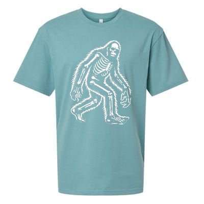 Funny Bigfoot Sasquatch Halloween Skeleton Sueded Cloud Jersey T-Shirt