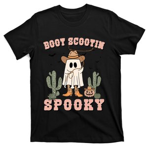 Funny Boot Scootin Spooky Cowboy Ghost Halloween T-Shirt