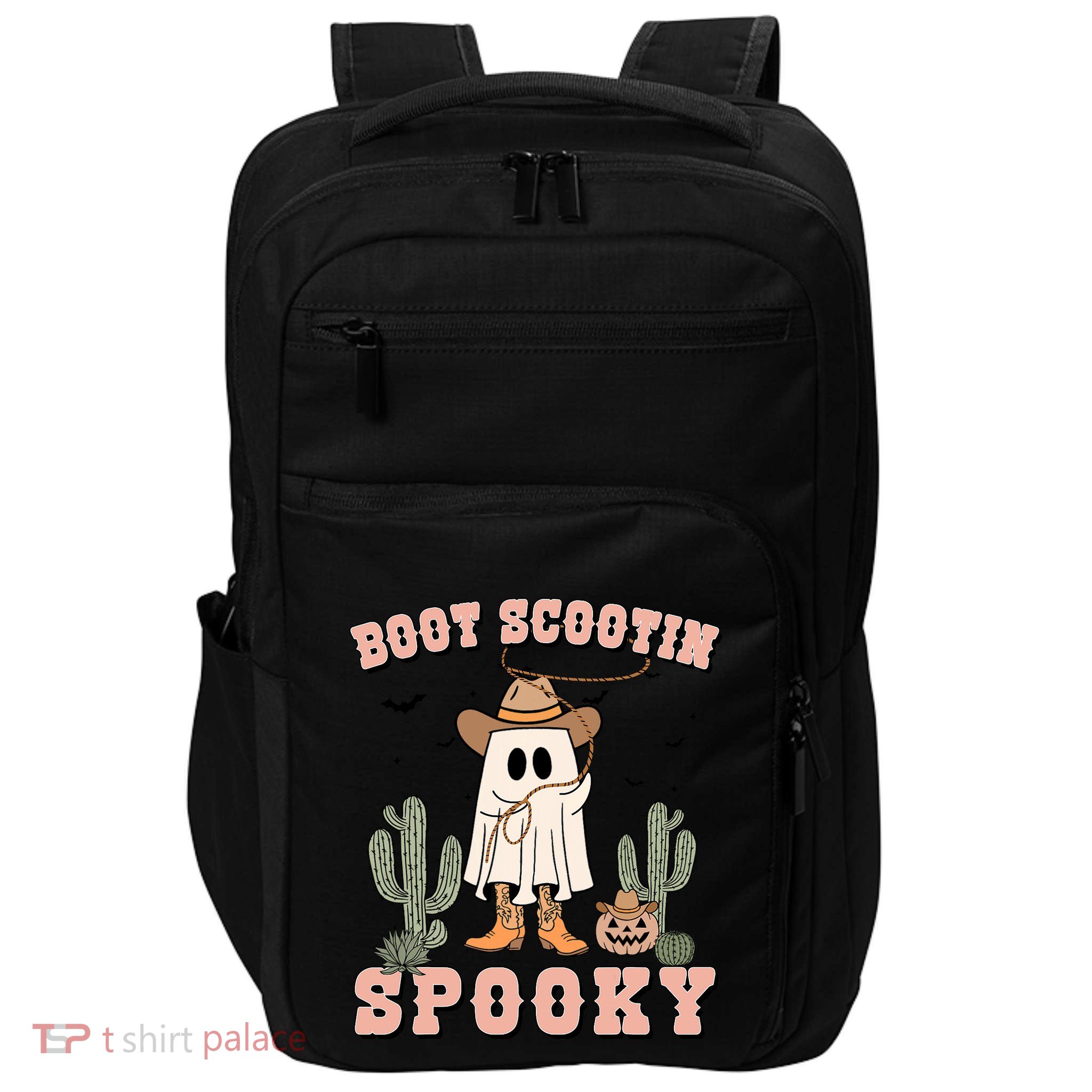 Funny Boot Scootin Spooky Cowboy Ghost Halloween Impact Tech Backpack