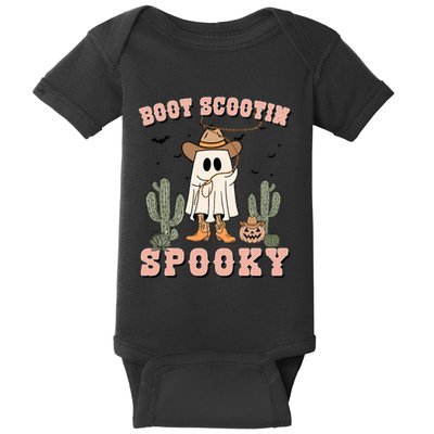 Funny Boot Scootin Spooky Cowboy Ghost Halloween Baby Bodysuit