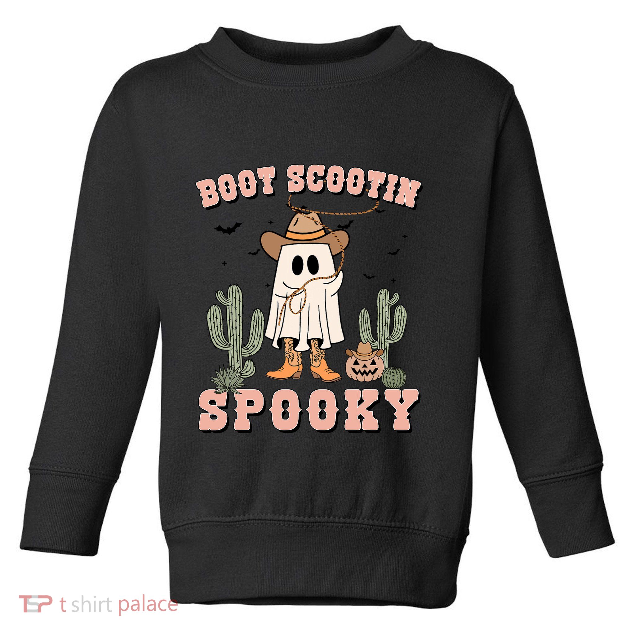 Funny Boot Scootin Spooky Cowboy Ghost Halloween Toddler Sweatshirt