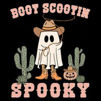 Funny Boot Scootin Spooky Cowboy Ghost Halloween Wool Snapback Cap