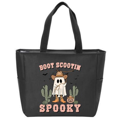 Funny Boot Scootin Spooky Cowboy Ghost Halloween Zip Tote Bag