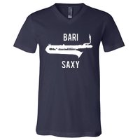 Funny Baritone Saxophone Shirts For Bari Saxophonist V-Neck T-Shirt