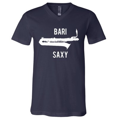 Funny Baritone Saxophone Shirts For Bari Saxophonist V-Neck T-Shirt