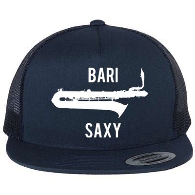 Funny Baritone Saxophone Shirts For Bari Saxophonist Flat Bill Trucker Hat