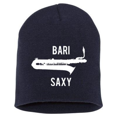 Funny Baritone Saxophone Shirts For Bari Saxophonist Short Acrylic Beanie