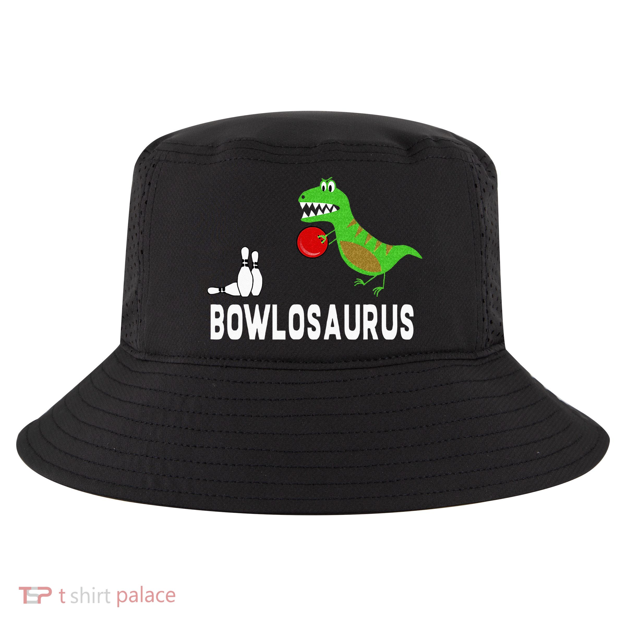 Funny Bowling S Dinosaur Bowler Dino Gift Idea Cool Comfort Performance Bucket Hat