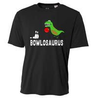 Funny Bowling S Dinosaur Bowler Dino Gift Idea Cooling Performance Crew T-Shirt