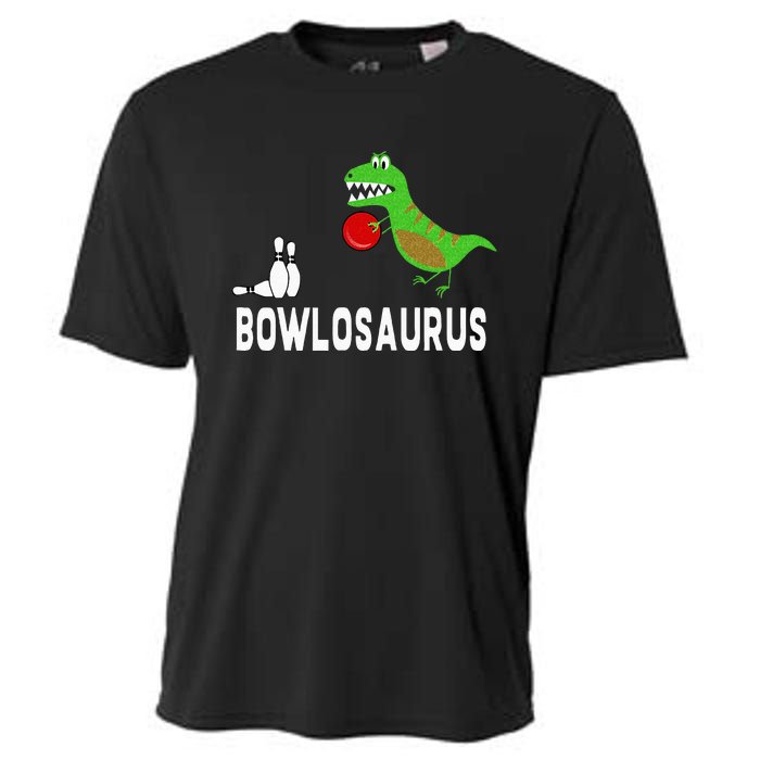 Funny Bowling S Dinosaur Bowler Dino Gift Idea Cooling Performance Crew T-Shirt