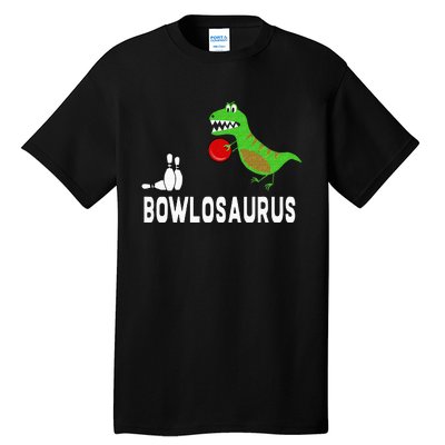 Funny Bowling S Dinosaur Bowler Dino Gift Idea Tall T-Shirt