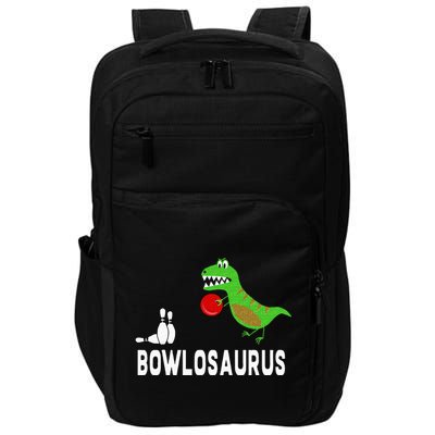 Funny Bowling S Dinosaur Bowler Dino Gift Idea Impact Tech Backpack
