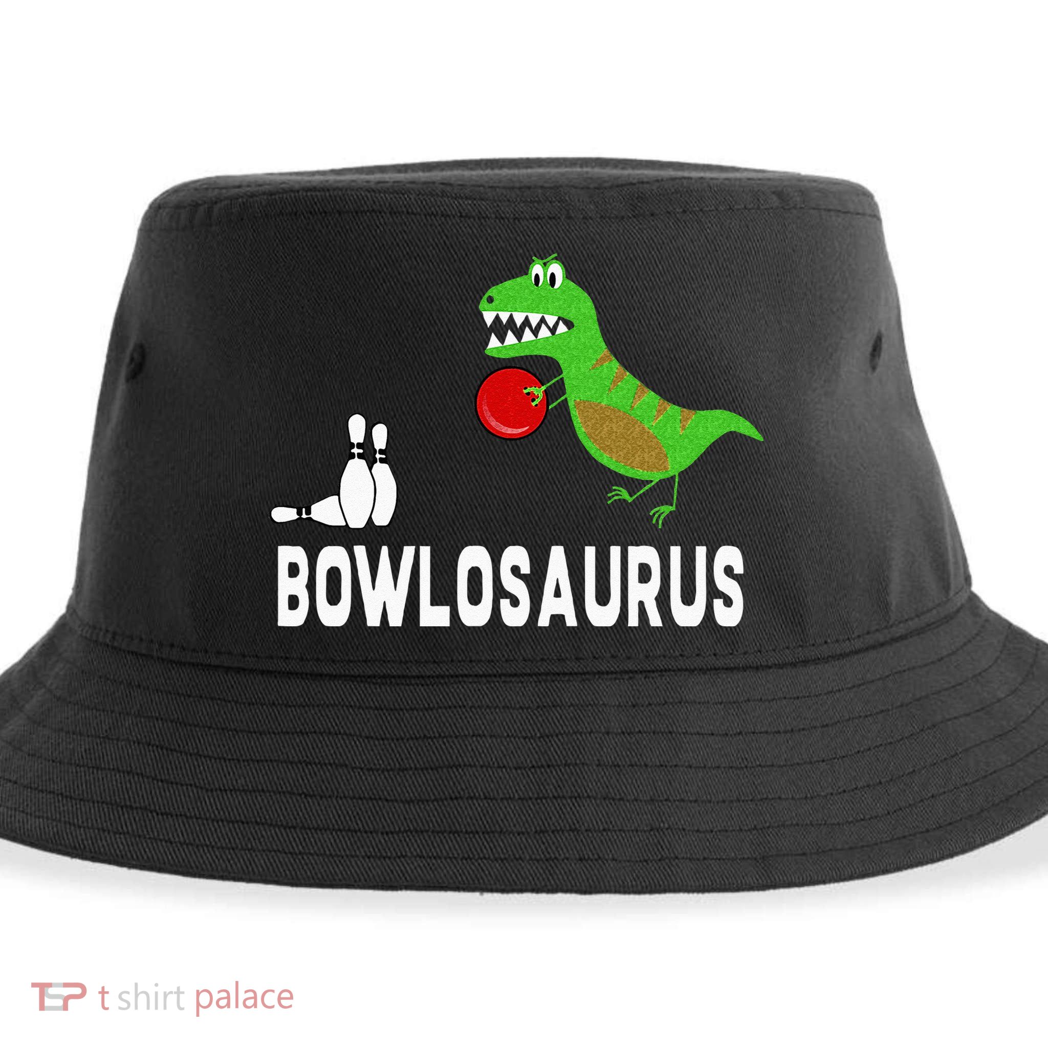 Funny Bowling S Dinosaur Bowler Dino Gift Idea Sustainable Bucket Hat