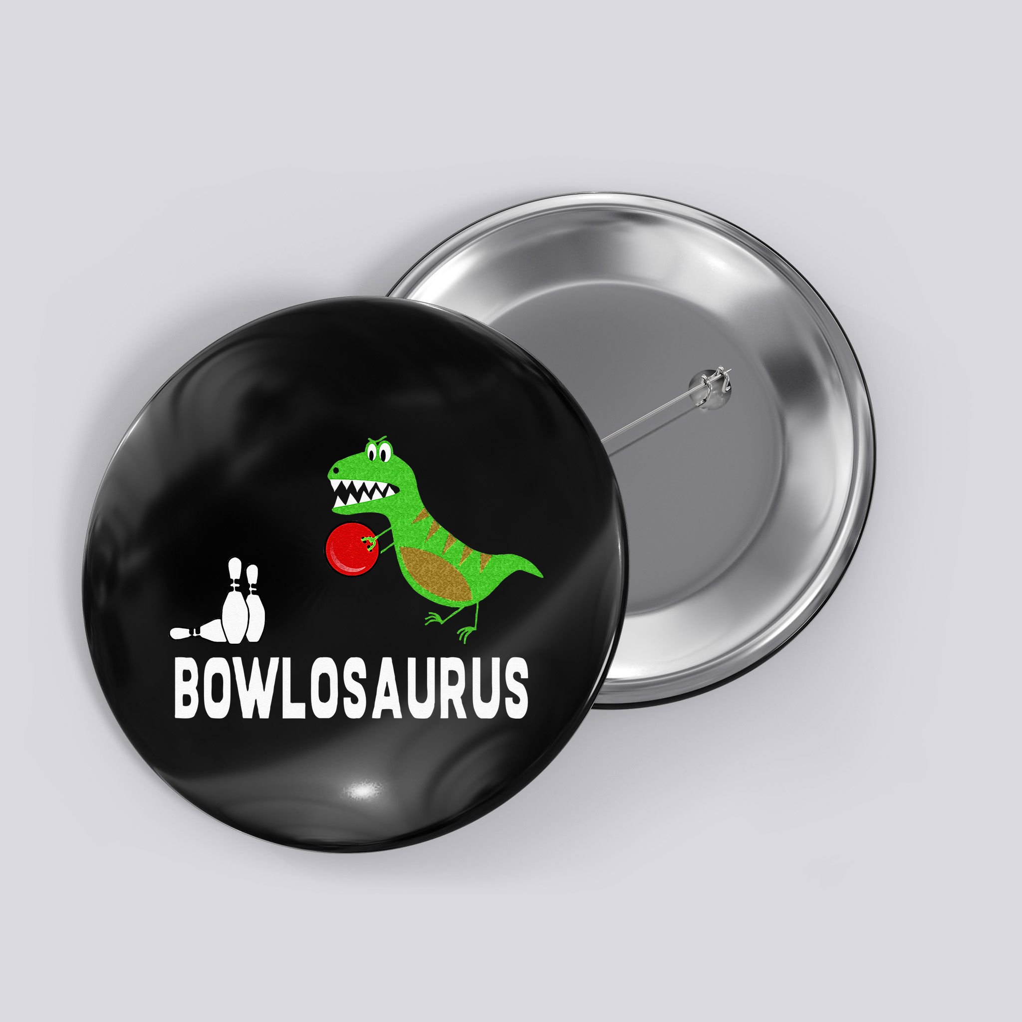 Funny Bowling S Dinosaur Bowler Dino Gift Idea Button