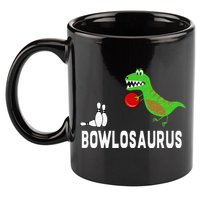 Funny Bowling S Dinosaur Bowler Dino Gift Idea 11oz C Handle Ceramic Mug
