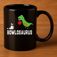 Funny Bowling S Dinosaur Bowler Dino Gift Idea 11oz C Handle Ceramic Mug
