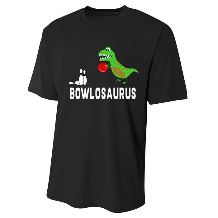 Funny Bowling S Dinosaur Bowler Dino Gift Idea Performance Sprint T-Shirt