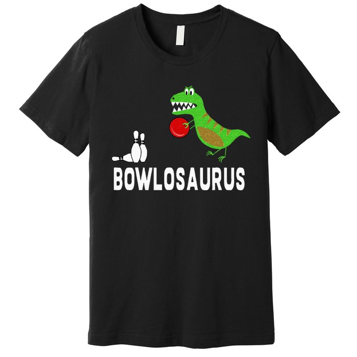 Funny Bowling S Dinosaur Bowler Dino Gift Idea Premium T-Shirt