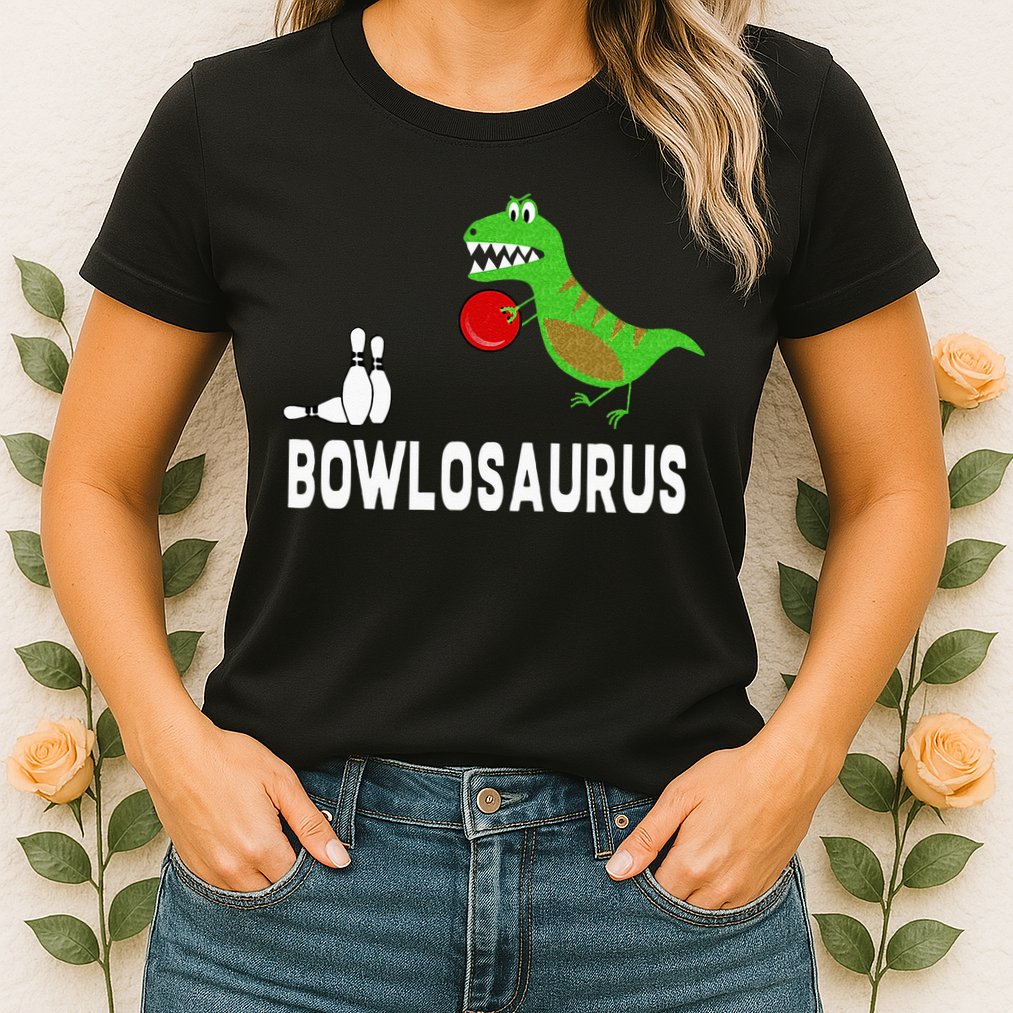 Funny Bowling S Dinosaur Bowler Dino Gift Idea Womens T-Shirt