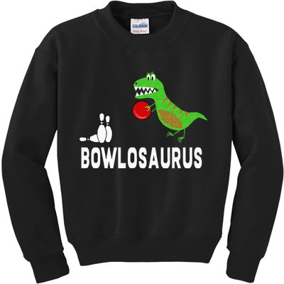 Funny Bowling S Dinosaur Bowler Dino Gift Idea Kids Sweatshirt
