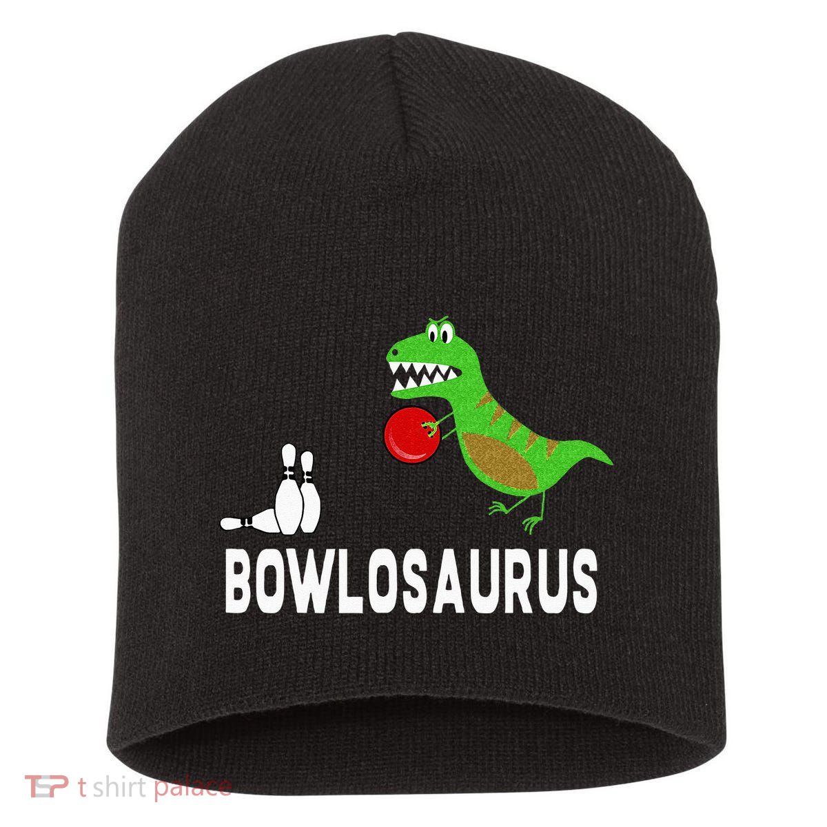 Funny Bowling S Dinosaur Bowler Dino Gift Idea Short Acrylic Beanie