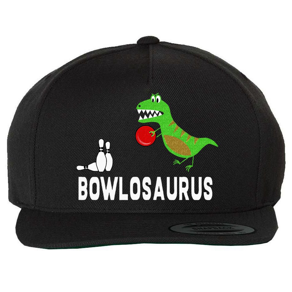 Funny Bowling S Dinosaur Bowler Dino Gift Idea Wool Snapback Cap