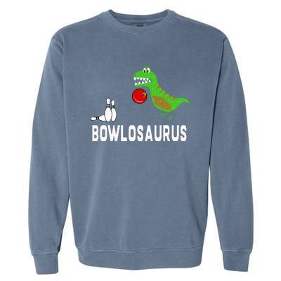 Funny Bowling S Dinosaur Bowler Dino Gift Idea Garment-Dyed Sweatshirt