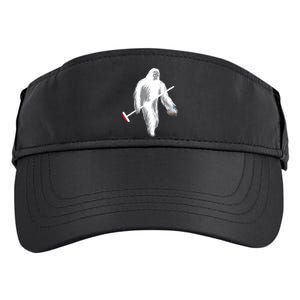 Funny Bigfoot Sasquatch Curling Cute Winter Gift Adult Drive Performance Visor