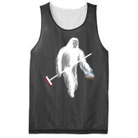 Funny Bigfoot Sasquatch Curling Cute Winter Gift Mesh Reversible Basketball Jersey Tank