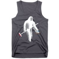 Funny Bigfoot Sasquatch Curling Cute Winter Gift Tank Top