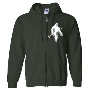 Funny Bigfoot Sasquatch Curling Cute Winter Gift Full Zip Hoodie