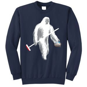 Funny Bigfoot Sasquatch Curling Cute Winter Gift Sweatshirt