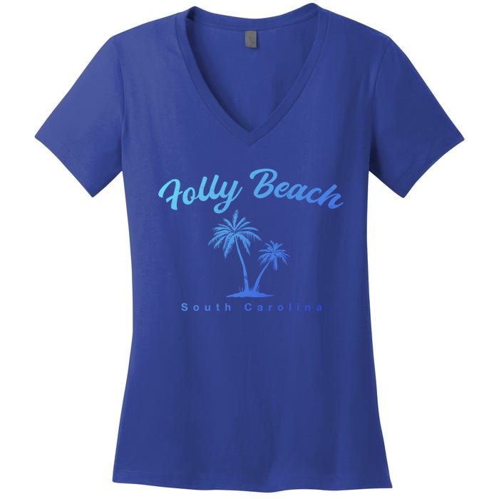 Folly Beach South Carolina Summer Sc Tropical Charleston Gift Women's V-Neck T-Shirt