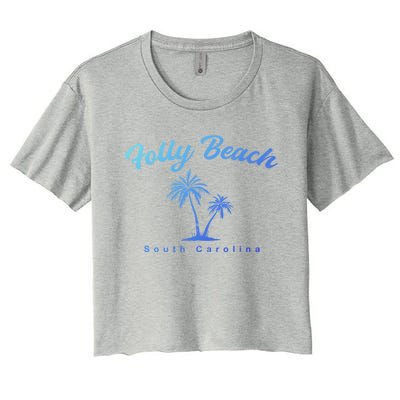 Folly Beach South Carolina Summer Sc Tropical Charleston Gift Women's Crop Top Tee