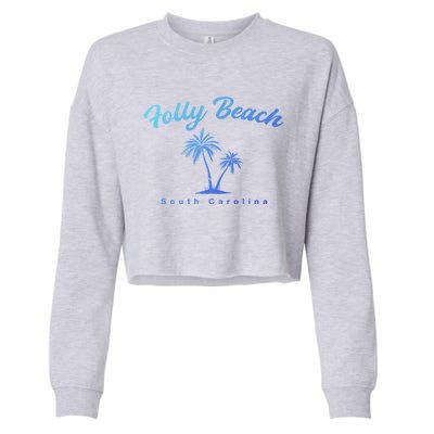 Folly Beach South Carolina Summer Sc Tropical Charleston Gift Cropped Pullover Crew