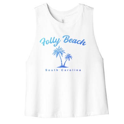 Folly Beach South Carolina Summer Sc Tropical Charleston Gift Women's Racerback Cropped Tank