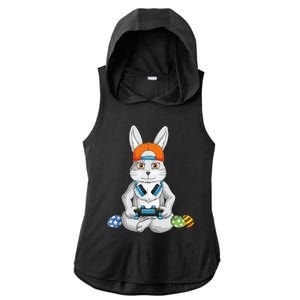 funnt Bunny Spring Easter Egg Hunt Easter Ladies PosiCharge Tri-Blend Wicking Draft Hoodie Tank