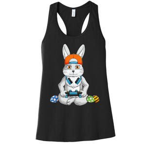 funnt Bunny Spring Easter Egg Hunt Easter Women's Racerback Tank