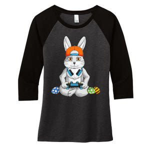 funnt Bunny Spring Easter Egg Hunt Easter Women's Tri-Blend 3/4-Sleeve Raglan Shirt