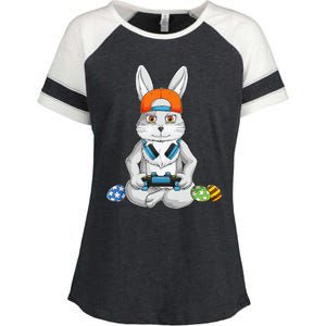 funnt Bunny Spring Easter Egg Hunt Easter Enza Ladies Jersey Colorblock Tee