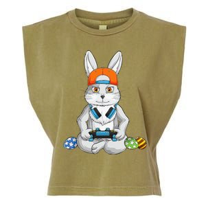 funnt Bunny Spring Easter Egg Hunt Easter Garment-Dyed Women's Muscle Tee