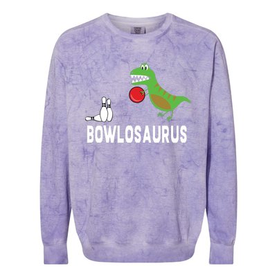 Funny Bowling Shirts Dinosaur Bowler Dino Gift Idea Colorblast Crewneck Sweatshirt