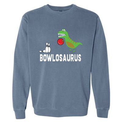 Funny Bowling Shirts Dinosaur Bowler Dino Gift Idea Garment-Dyed Sweatshirt