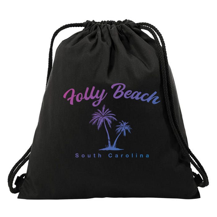 Folly Beach South Carolina Summer Sc Tropical Charleston Gift Drawstring Bag
