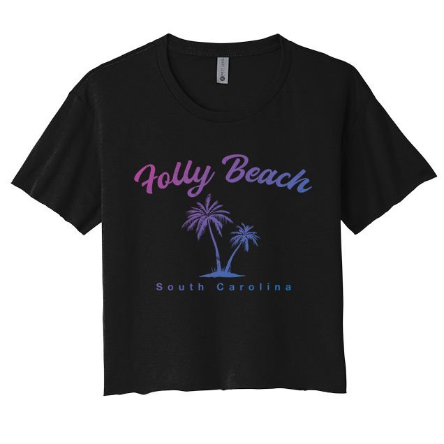Folly Beach South Carolina Summer Sc Tropical Charleston Gift Crop Top