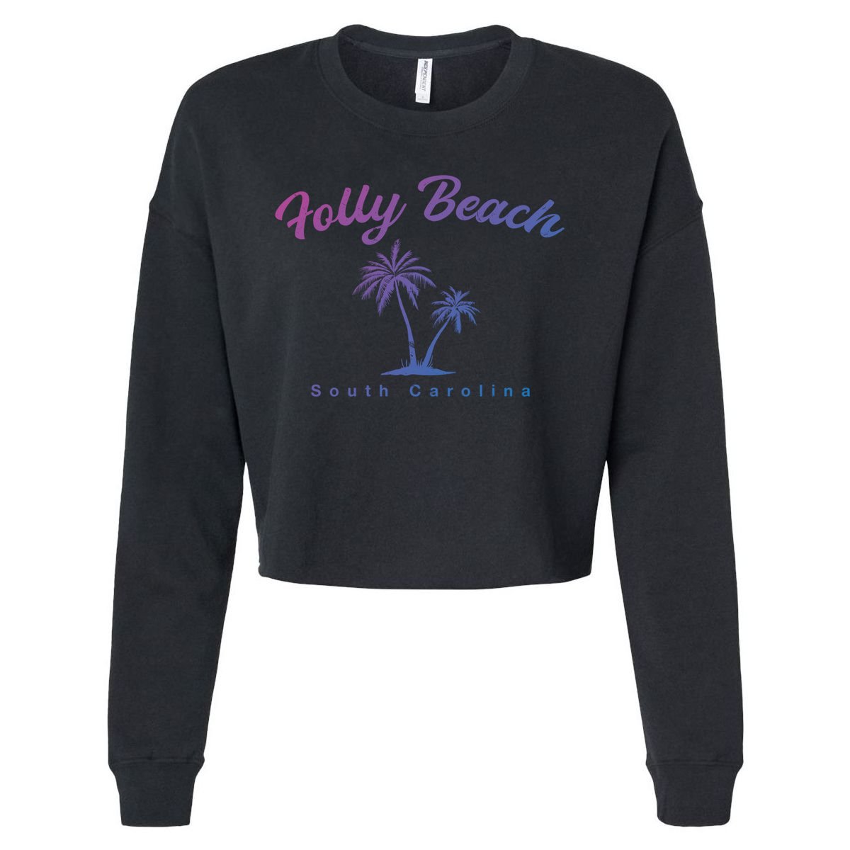 Folly Beach South Carolina Summer Sc Tropical Charleston Gift Cropped Pullover Crew