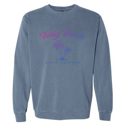 Folly Beach South Carolina Summer Sc Tropical Charleston Gift Garment-Dyed Sweatshirt