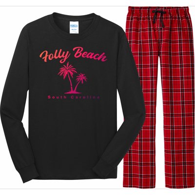 Folly Beach South Carolina Summer Sc Tropical Charleston Gift Long Sleeve Pajama Set