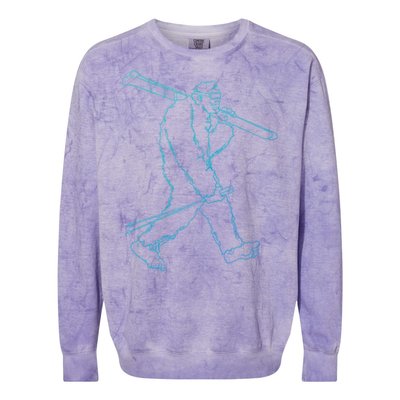 Funny Bigfoot Skiing Silhouette For Winter Ski Season Gift Colorblast Crewneck Sweatshirt